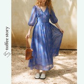 夢見る午後に:花柄マキシワンピース《XU0249》