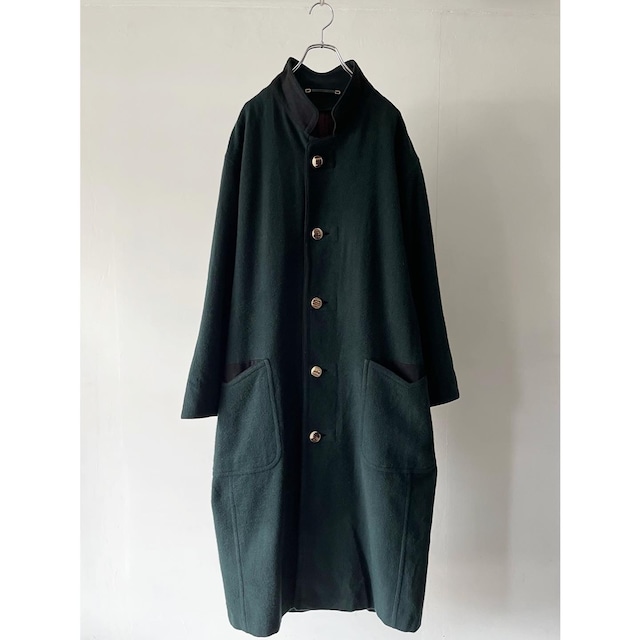 Tyrolean design stand collar long coat