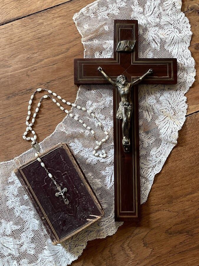 フランスアンティーク 十字架 木製クロス 壁掛け用【R-2】 | Noisette