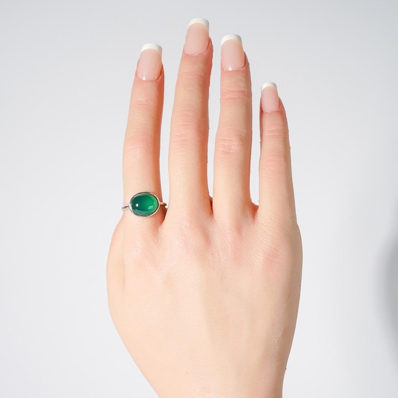 【15号】グリーンオニキス リング(SV)