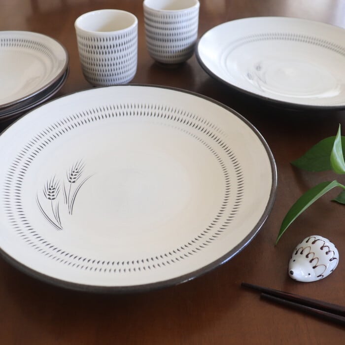 小石原焼　特大皿　陶器 小石原焼 蔵人窯 皿22cm 麦 Koishiwara-yaki Plate 22cm #123 | 和食器