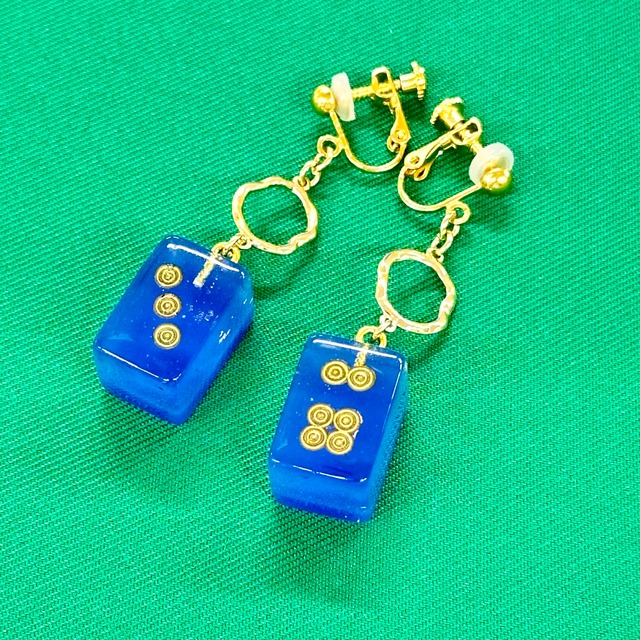 ❁﻿筒子❁ミニ﻿麻雀牌ピアス、イヤリング(204