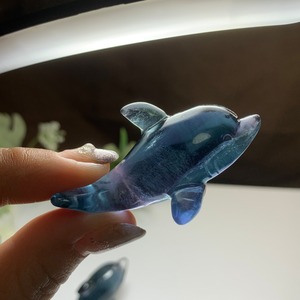 2.海のアニマル♪♪フローライトイルカ☆ペアセット