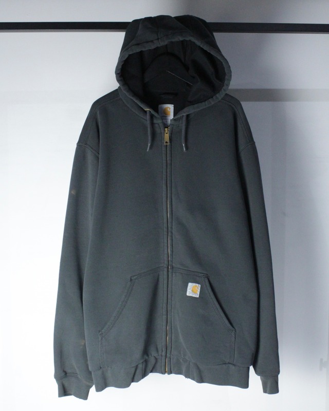 【Caka BLACK】“Carhartt Rain Defender” Faded Black Zip-Up Hoodie