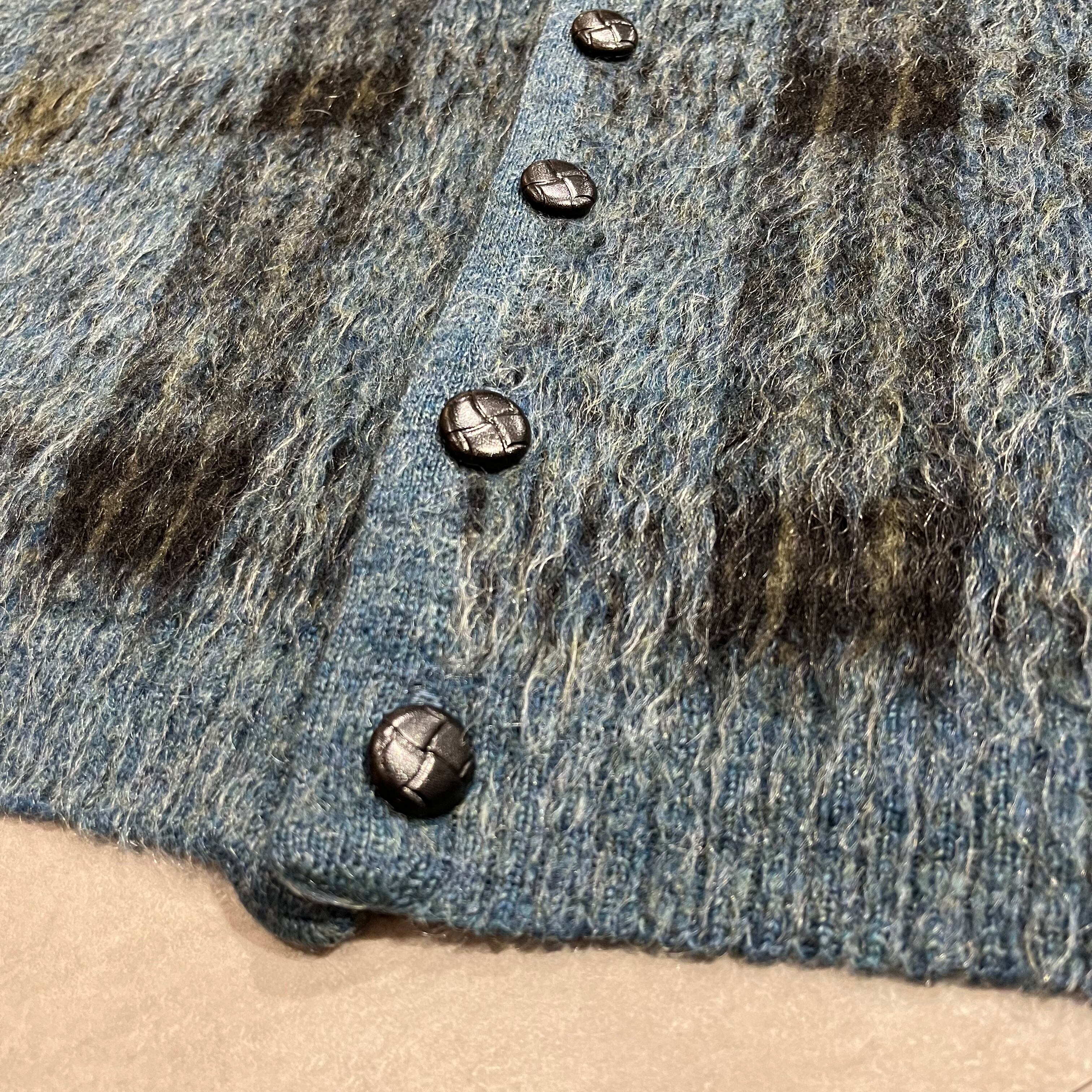 60年代〜 size:L程度【 mohair cardigan 】モヘア カーディガン ヴィンテージカーディガン チェック 古着 古着屋 高円寺  ビンテージ