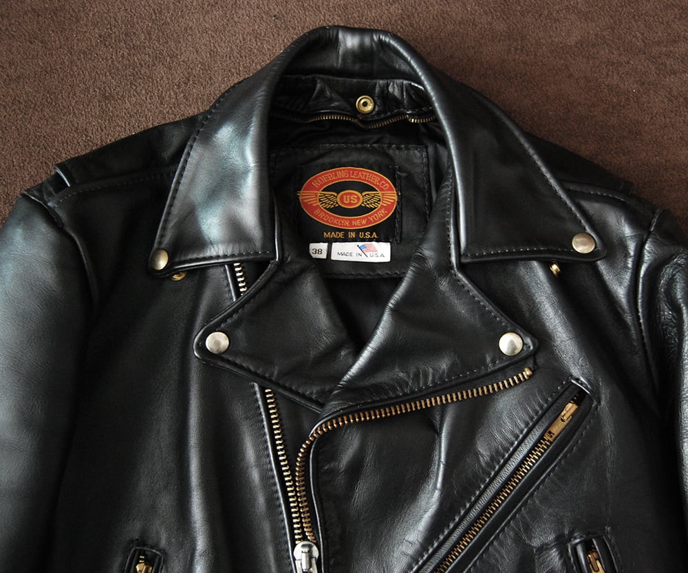 vintage 90s leather-riders jacket