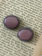 23mm Japanese Vintage ボタン くすみピンク オーバル型ボタン アクセサリーパーツ 装飾材 カルトナージュ