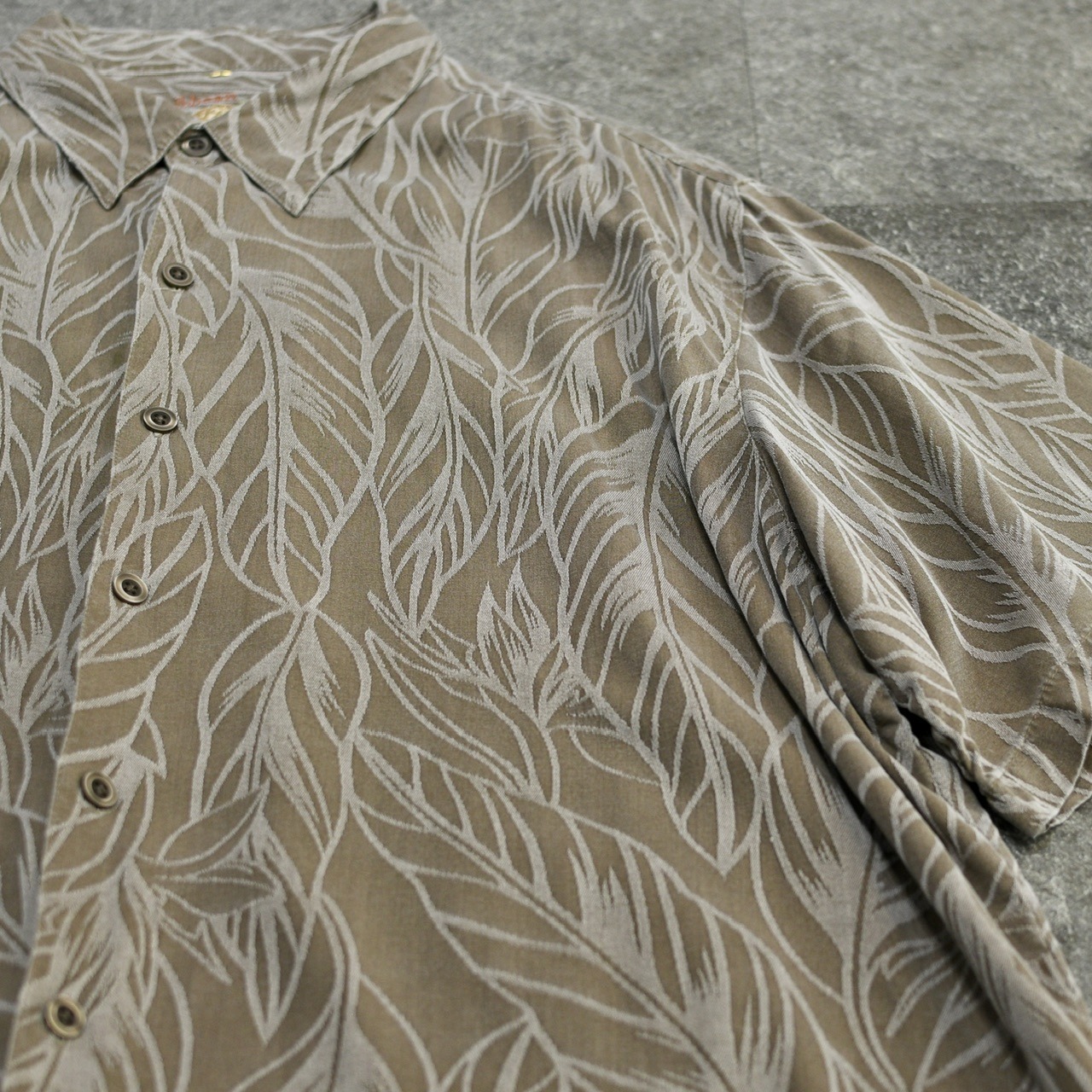 Caribbean silk rayon jacquard weave aloha shirt