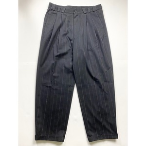vintage GIANNI VERSACE stripe pattern black wool wide slacks