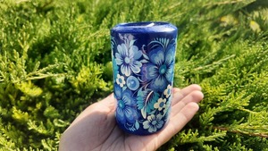 木製キャンドルホルダー　青（ティモシェンコ作）