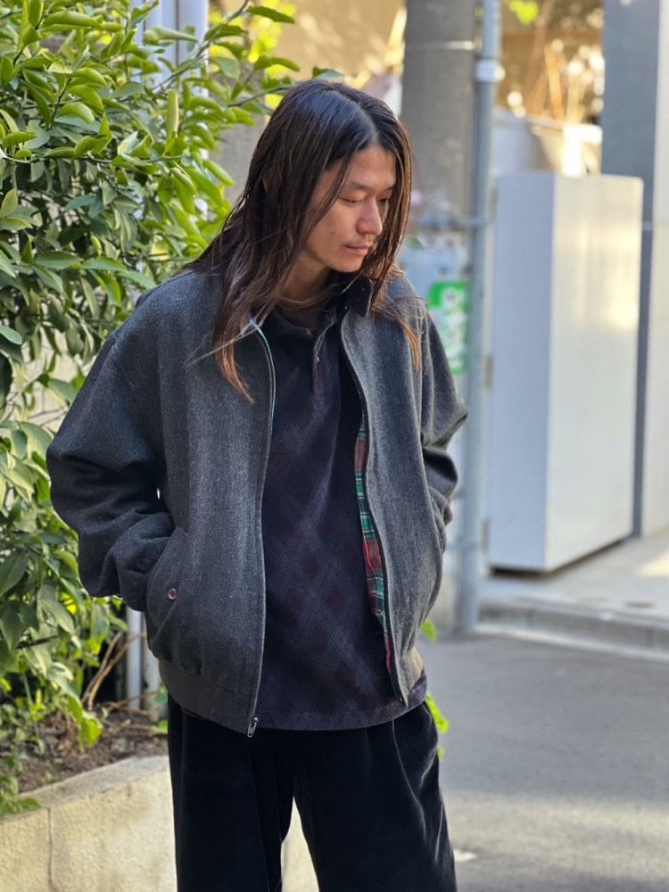 IZOD] Vintage Wool Jacket [1980s-] Vintage Stand Collar Wool