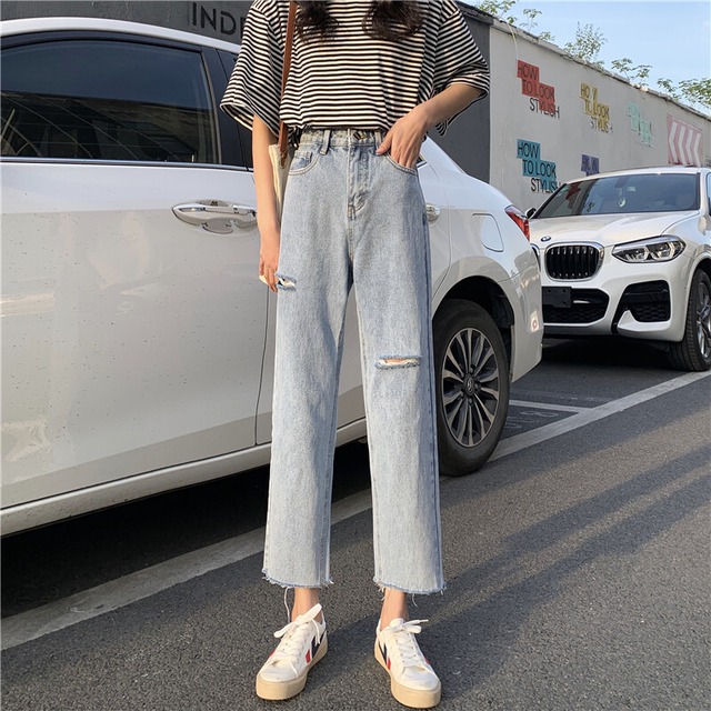 ジーンズ サマー薄手パンツ カジュアルハイウェストルーズ 夏物 萌量不足88016738336