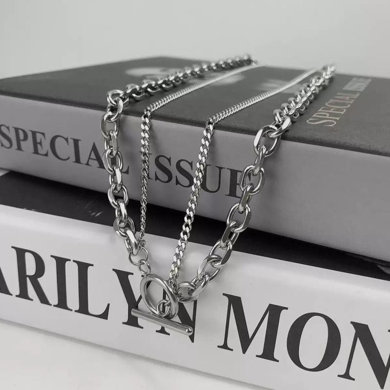 Double chain mantel necklace V1419 | ViCHIC.