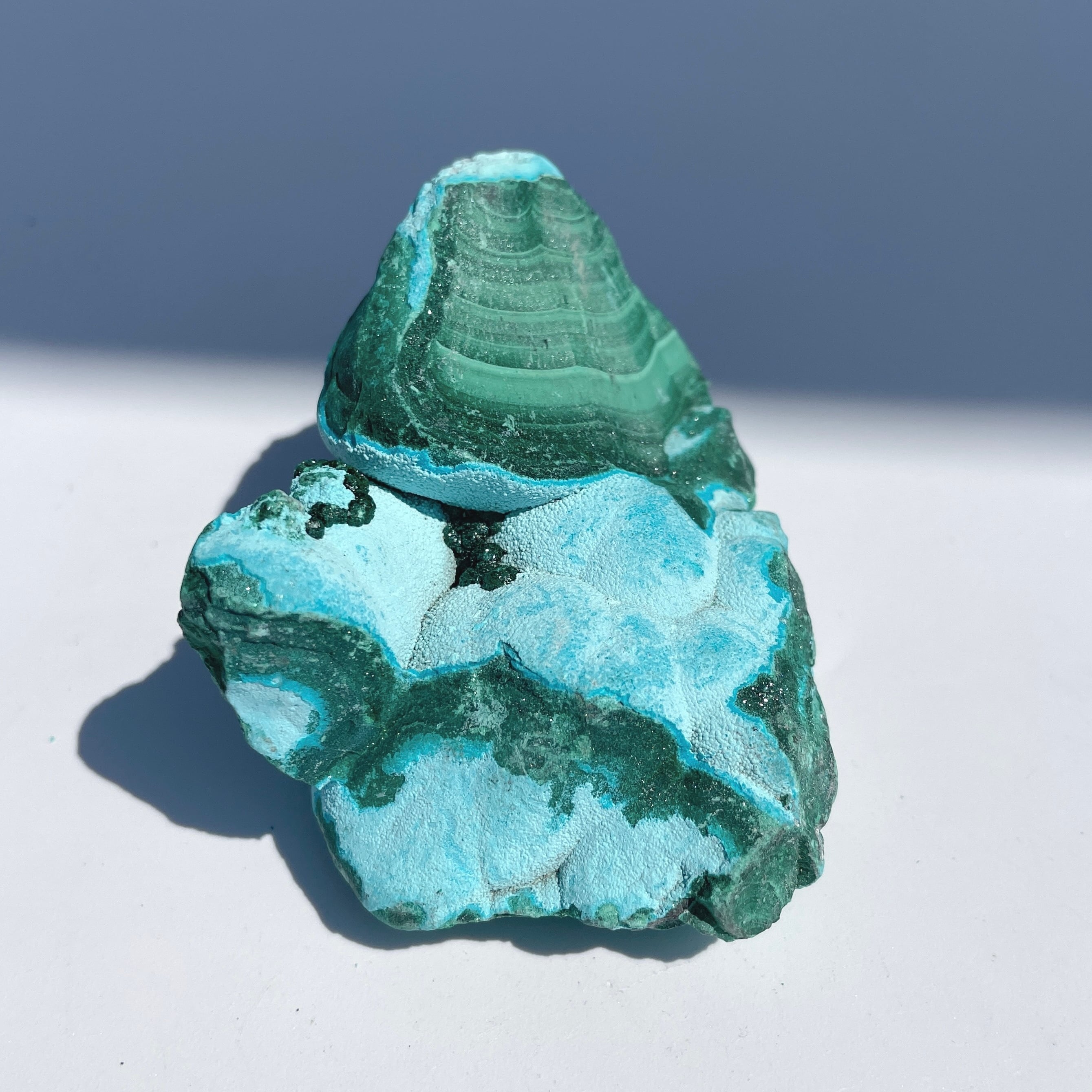 マラカイト with クリソコラ（マラコラ） 原石02◇ Malachite with