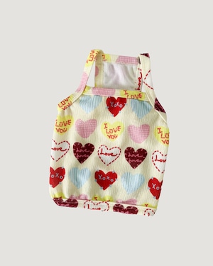 予約【cote a cote】Heart Patchwork Crop Top