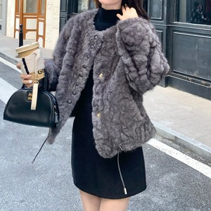 ノーカラーボアショート丈ジャケット 00302