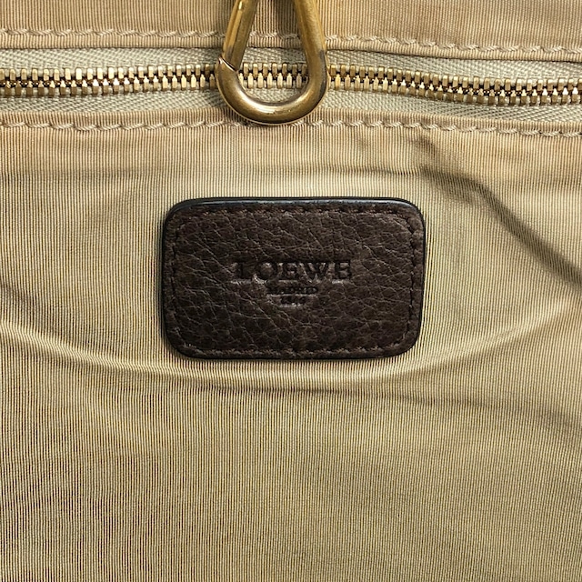 LOEWE ロエベ ヘリテージ ハンドバッグ ブラウン 型押しロゴ レザー トートバッグ vintage ヴィンテージ オールド faniey