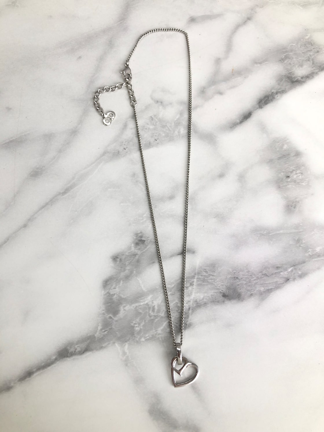 Christian Dior クリスチャン ディオール ネックレス シルバー Dロゴ 