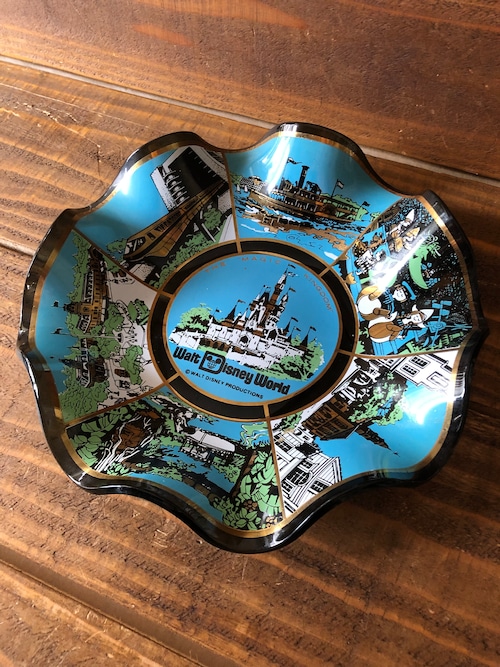 Walt Disney World The”MAGIC KINGDOM"Plate/ディズニーワールド マジックキングダム ガラス皿 70's ビンテージ