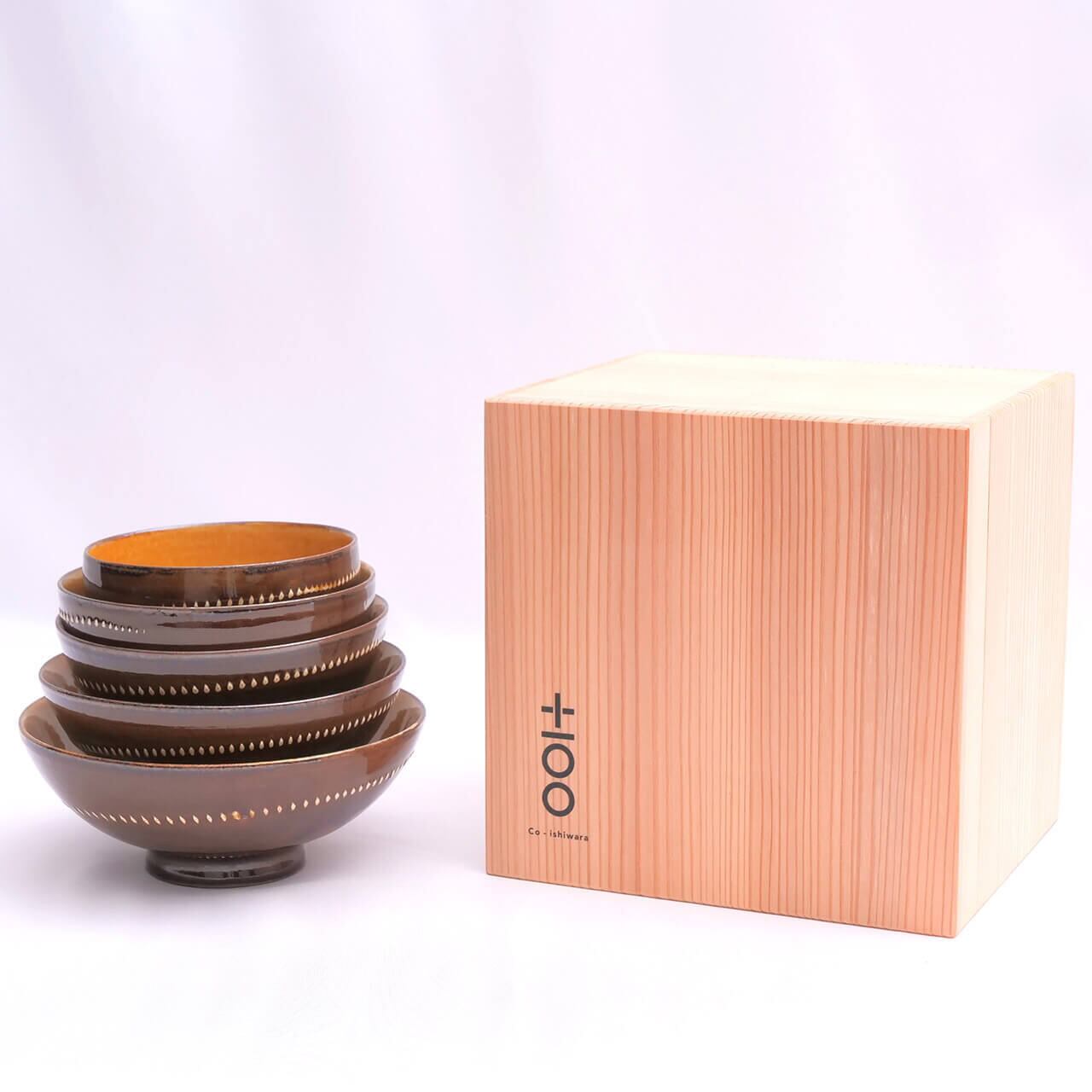Co-ishiwara 百碗 飴釉白点打飛鉋 森山實山窯 CHW-13 小石原焼 ご飯