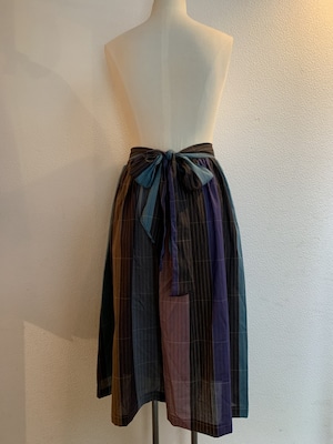 1980's Back Ribbon Design Gather Skirt