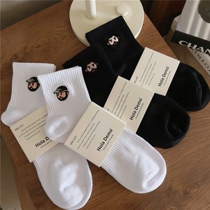 【4足セット】Urban Face Embroidery Socks  アーバン フェイス エンブロイダリー ソックス