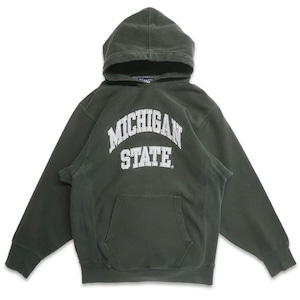 古着 90年代 STEVE AND BARRY'S カレッジ リバースウィーブタイプ スウェットパーカー トレーナー グリーン 表記：M　gd408791n w60314