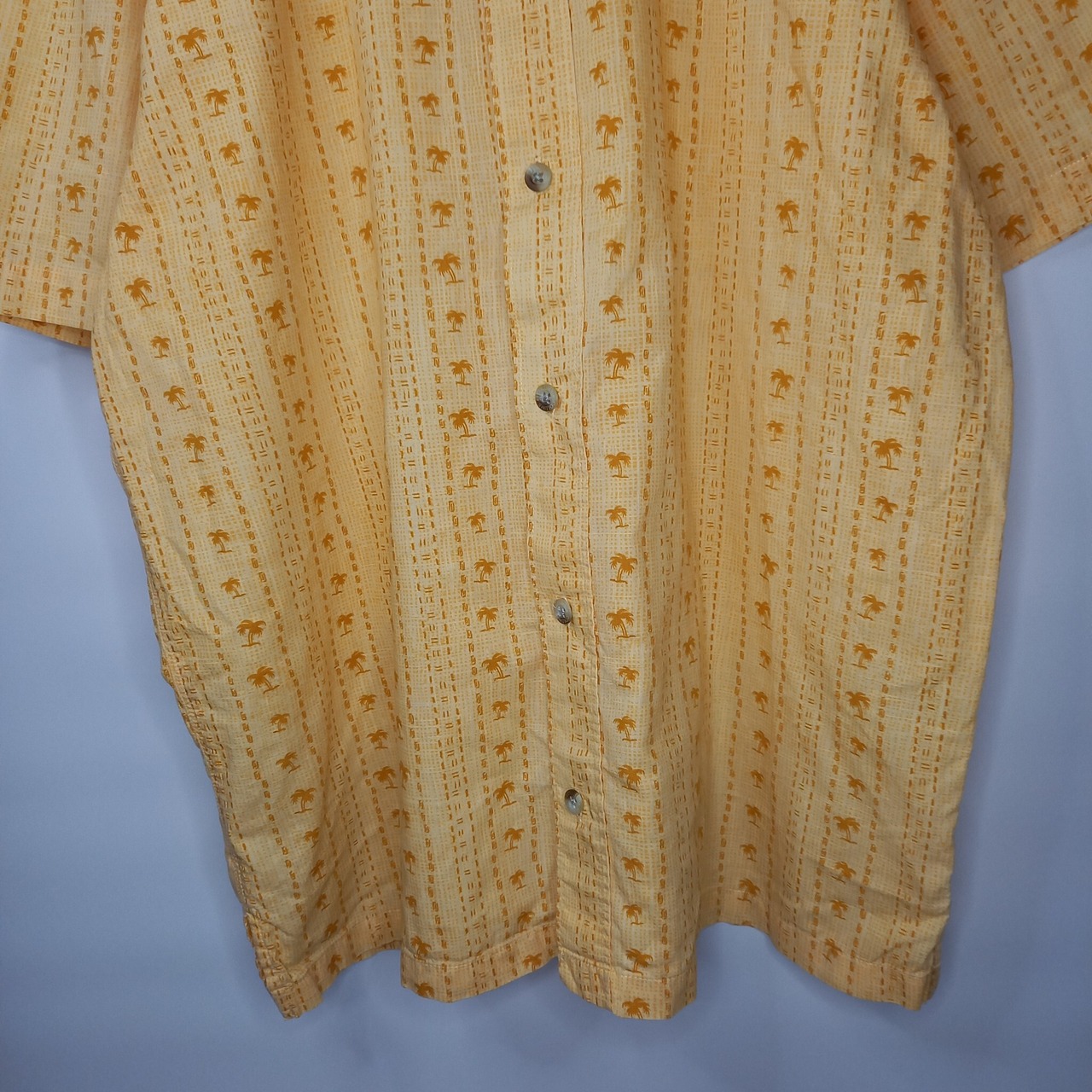 コロンビア　アロハシャツ　総柄　ヤシの木　ボックスシルエット　オレンジ　M