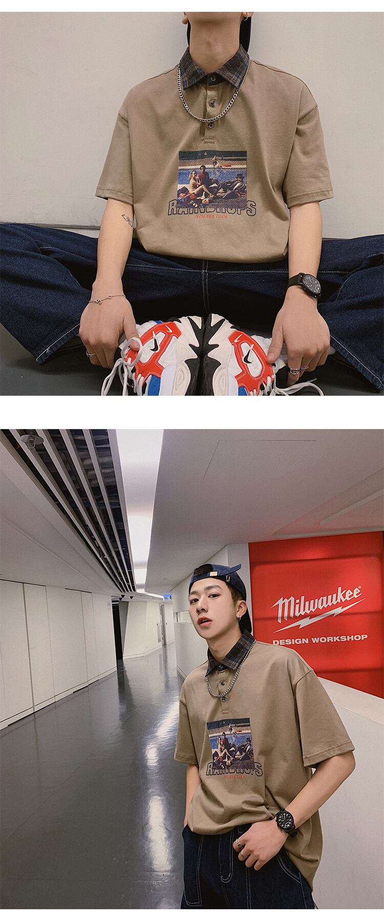 全2色 Tシャツ カットソー プリント カジュアル シンプル