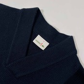 LACOSTE ラコステ レタード ワッペン Vネック ウールニットセーター 3 /ネイビー/ファブリカ