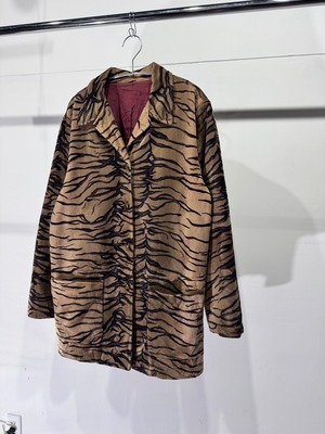 【L】1990s Karen Kane / Zebra Pattern Pile Fabric Jacket / 20251387