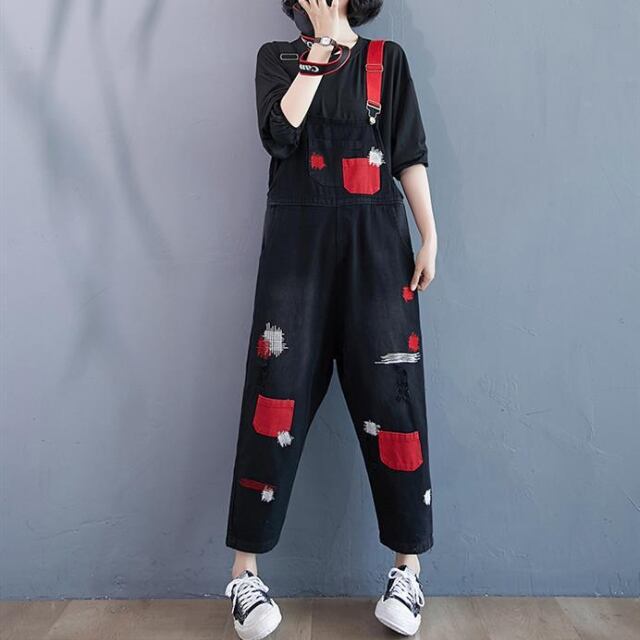 予約販売】サロペット レディース オーバーオール パンツ ポップ