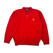 Polo by Ralph Lauren ラルフローレン 長袖 ウール ポロニット L/レッド メンズ