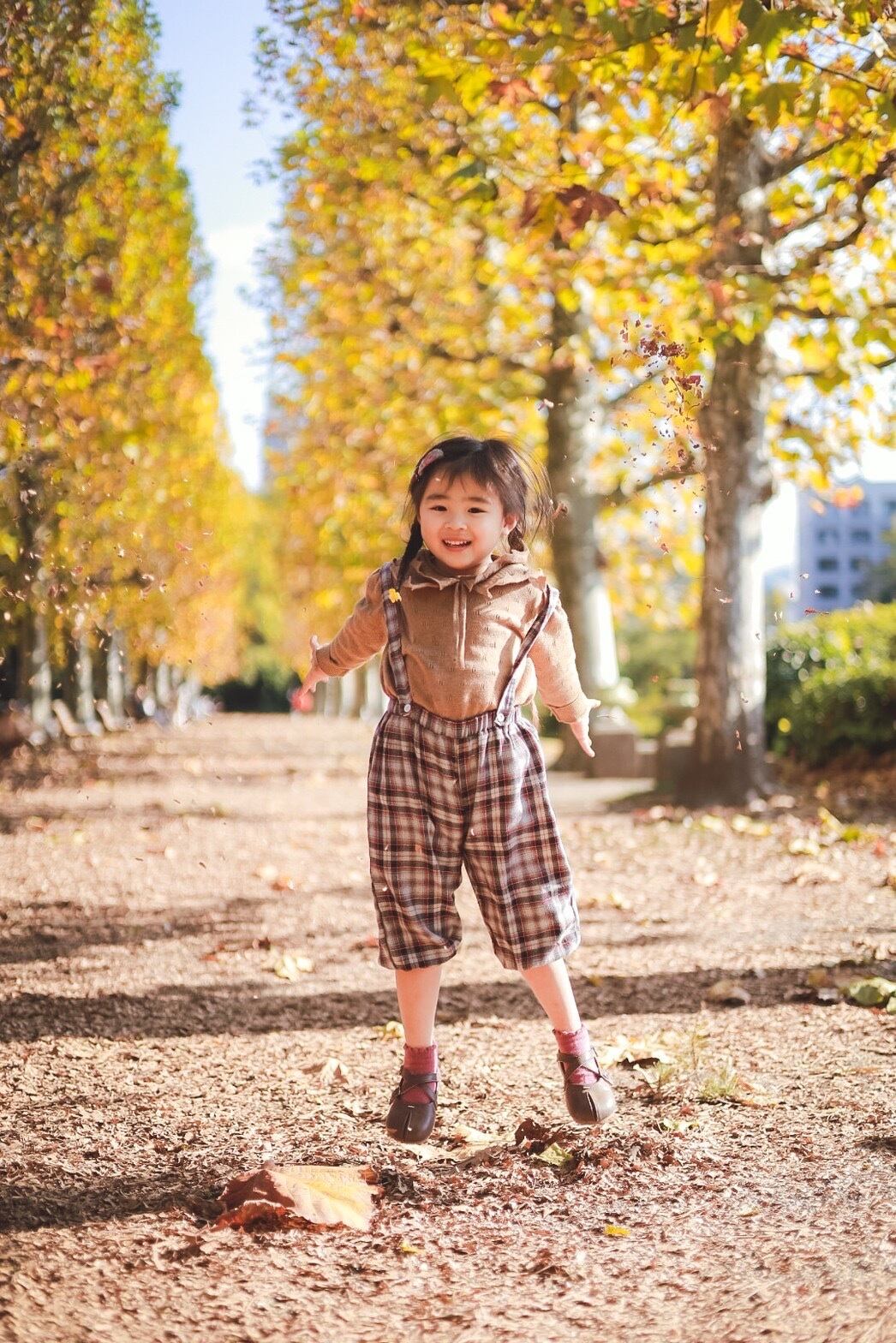 【取寄】クラシカルなタータンチェックサスペンダーパンツ