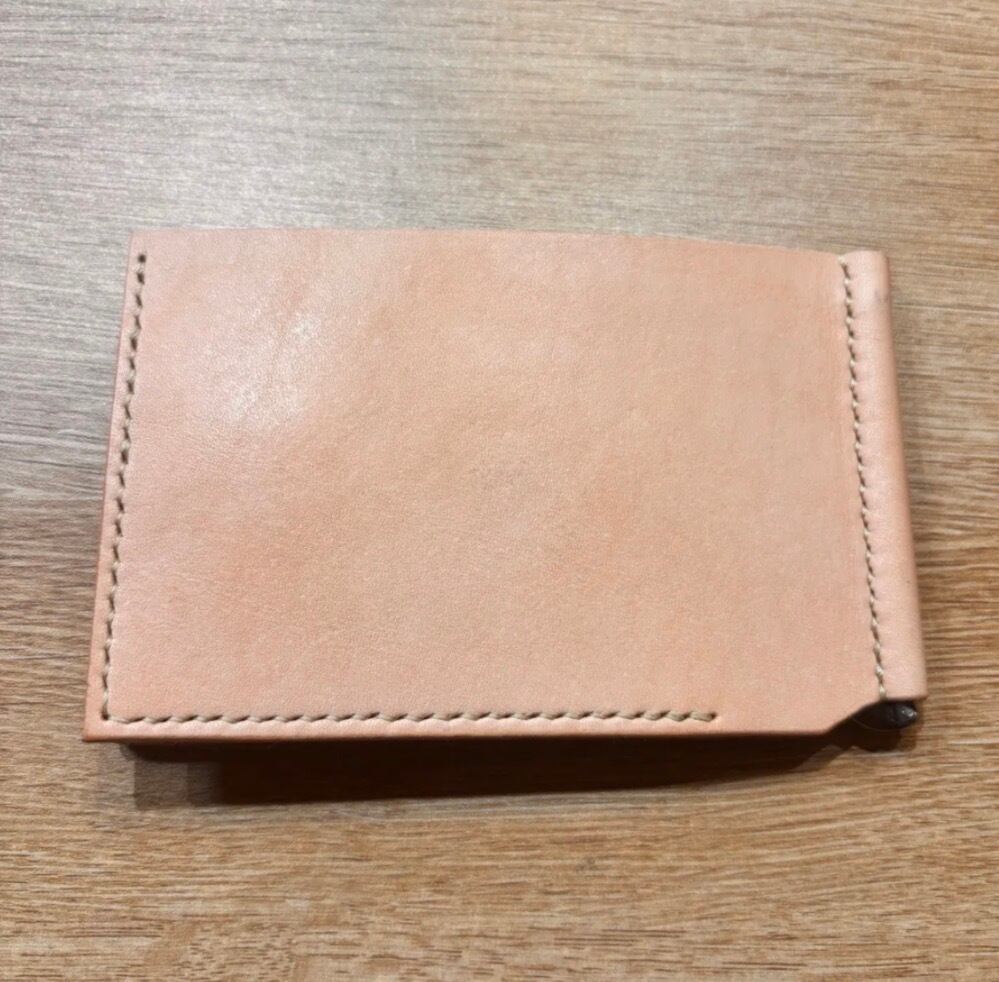 本革 ハンドメイド マネークリップ 財布 9×14cm コンパクト財布 レザー 革小物 シンプル おしゃれ