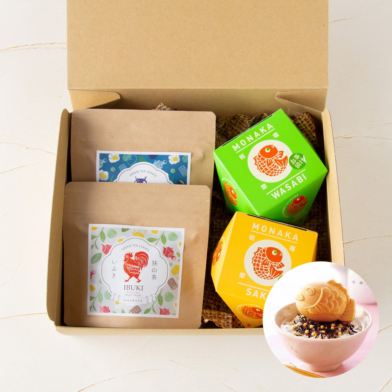 狭山茶漬けギフト『ずいちょう』／本格狭山茶とめでたい鯛型もなかの