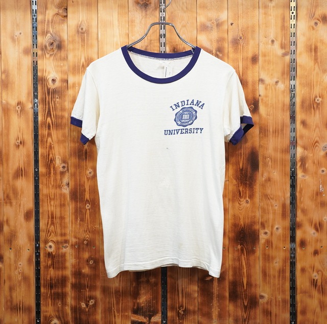 60s champion プロダクツタグ リンガー Tシャツ indiana university S/チャンピオン 染み込み
