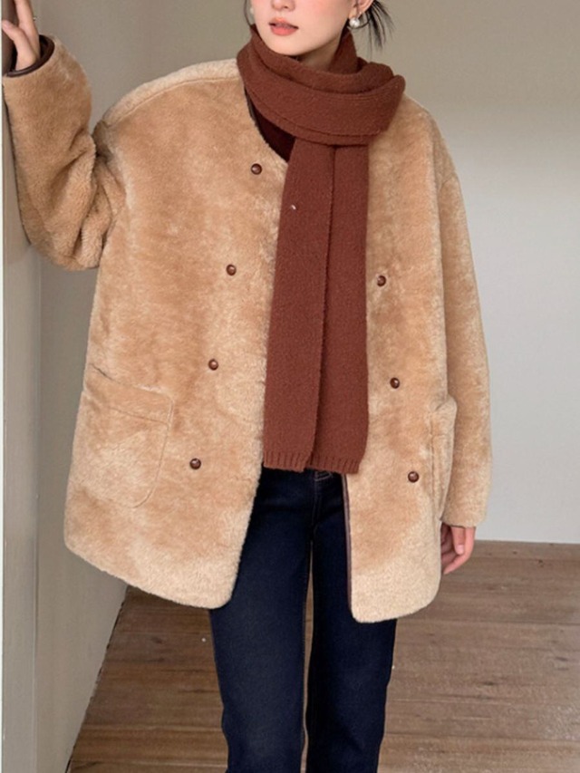 2colors ：：Soft Shearling Coat