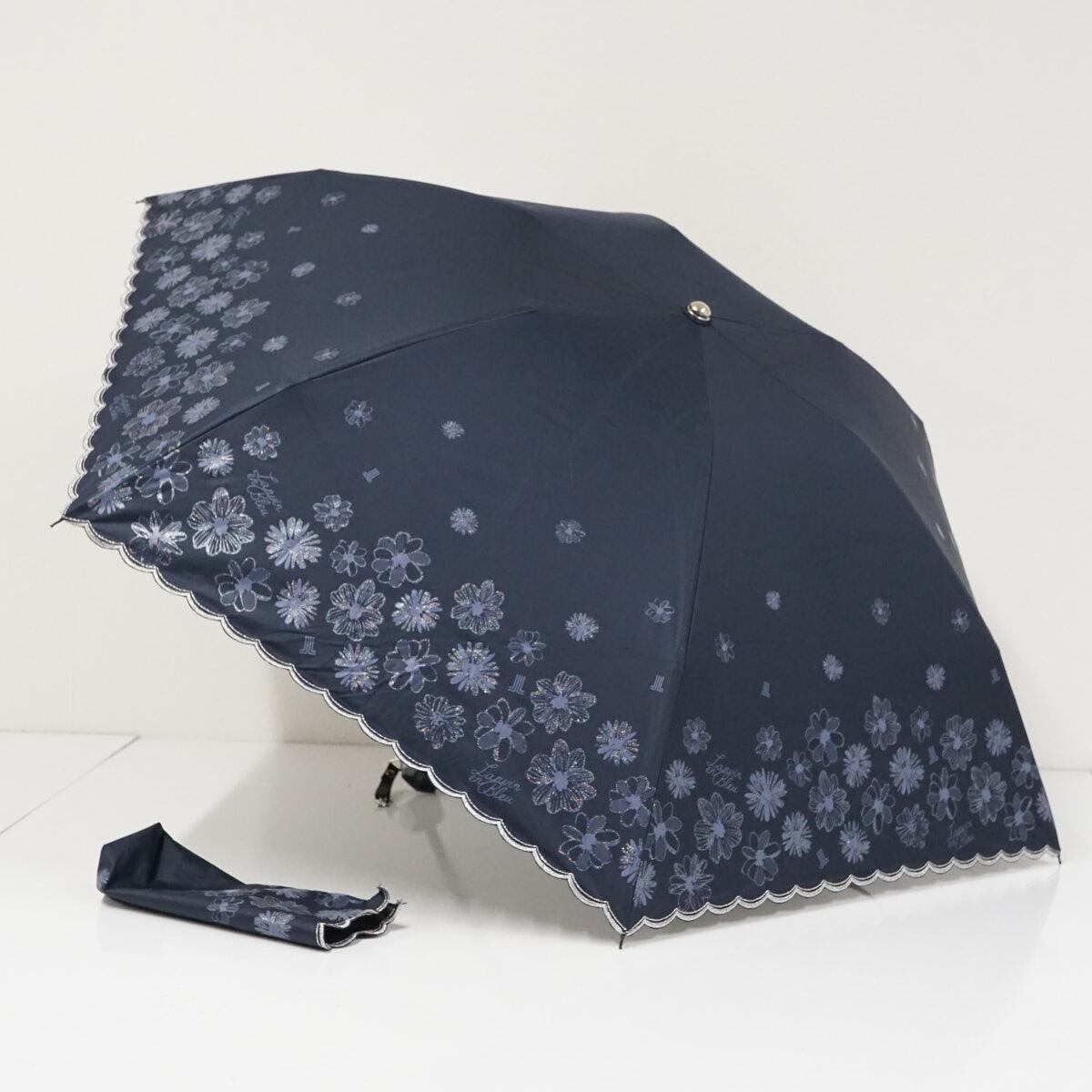 折りたたみ日傘 LANVIN en Bleu ランバンオンブルー USED美品 晴雨兼用