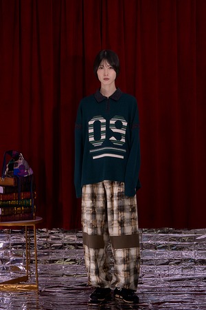 Nora Lily / ノラリリー LS Numbering Polo Shirt/ グリーン
