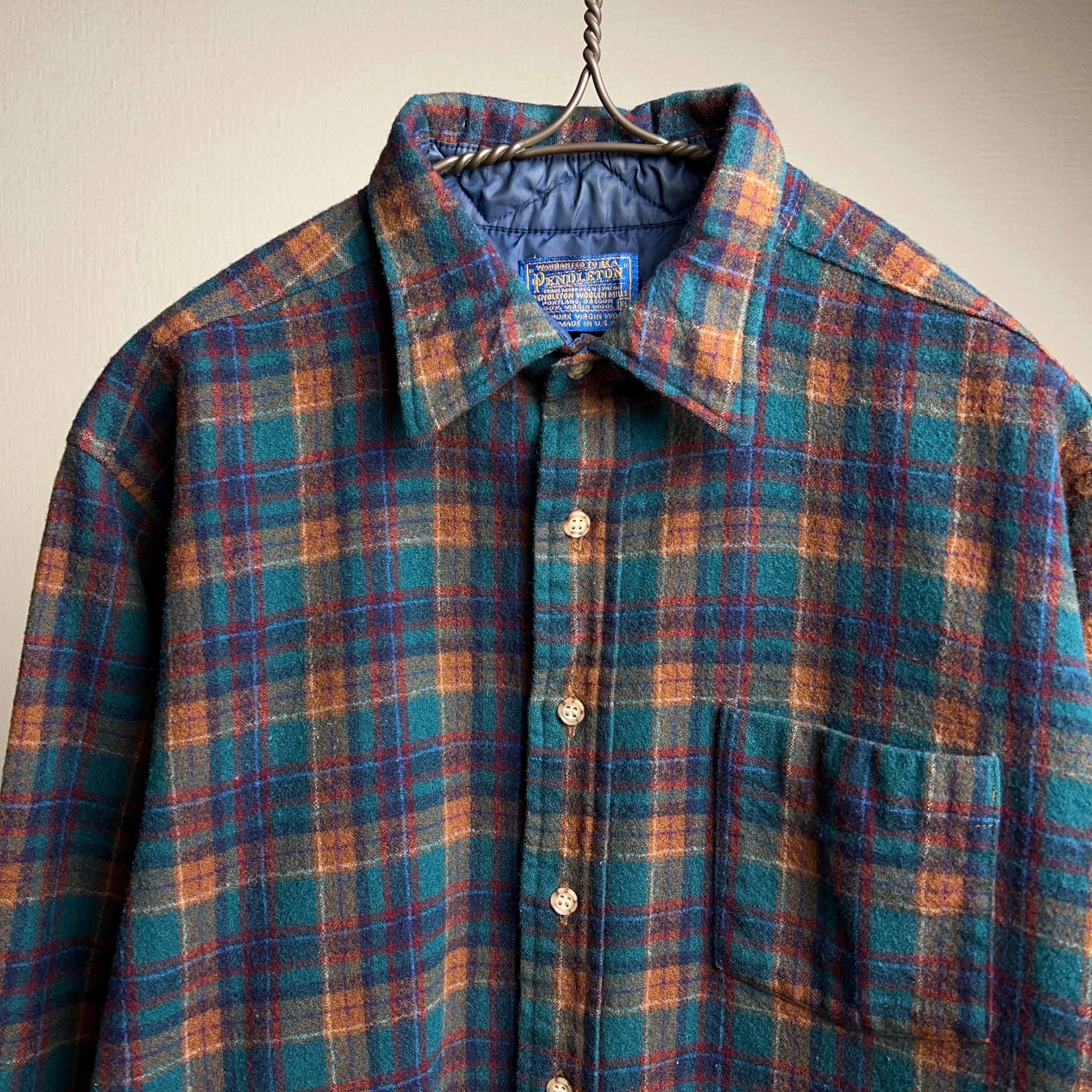 70's~80's “PENDLETON” Plaid Wool Shirt SIZE XL USA製 70年代 80年代