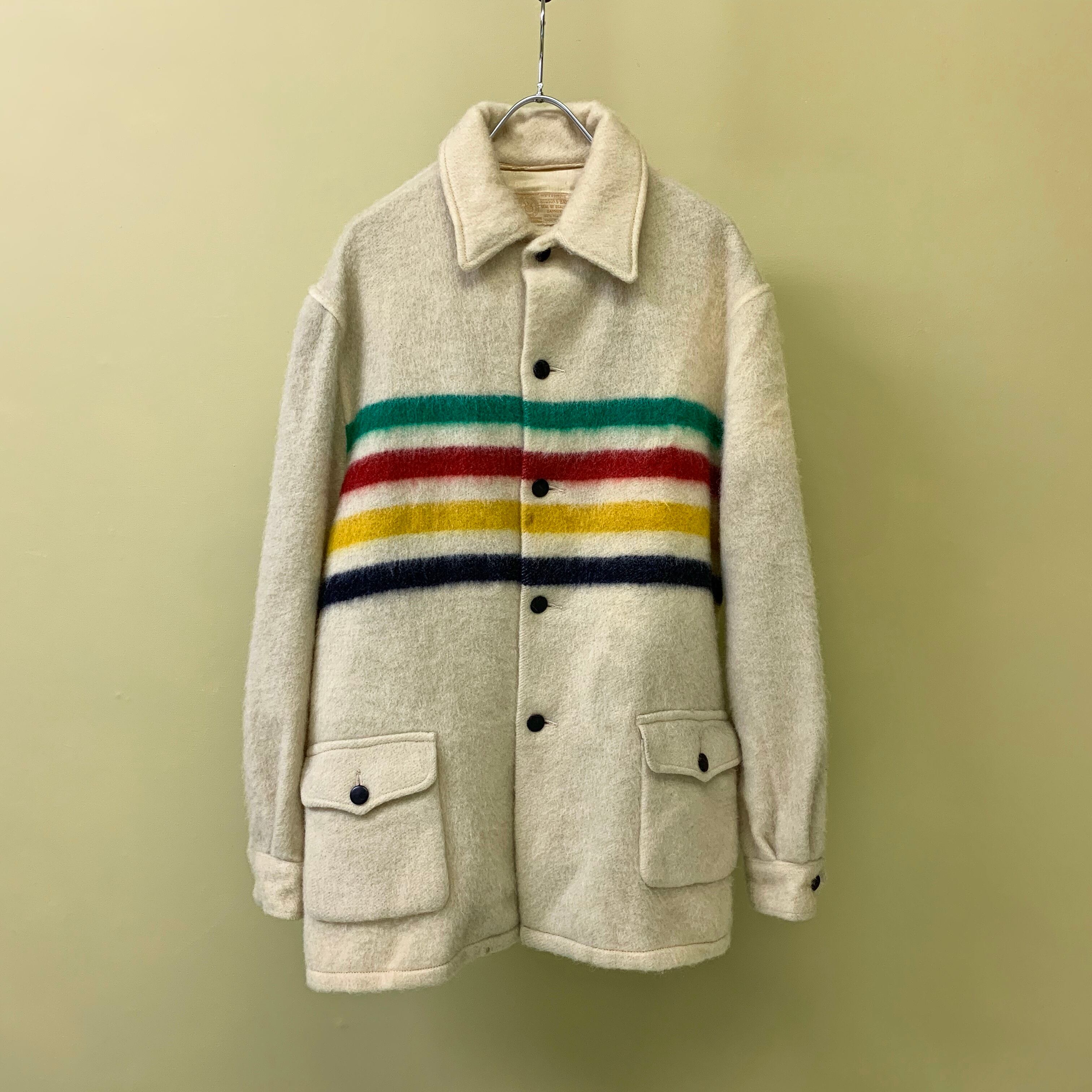 0213 / 1960's Hudson's Bay wool blanket coat Made in Canada オフ 