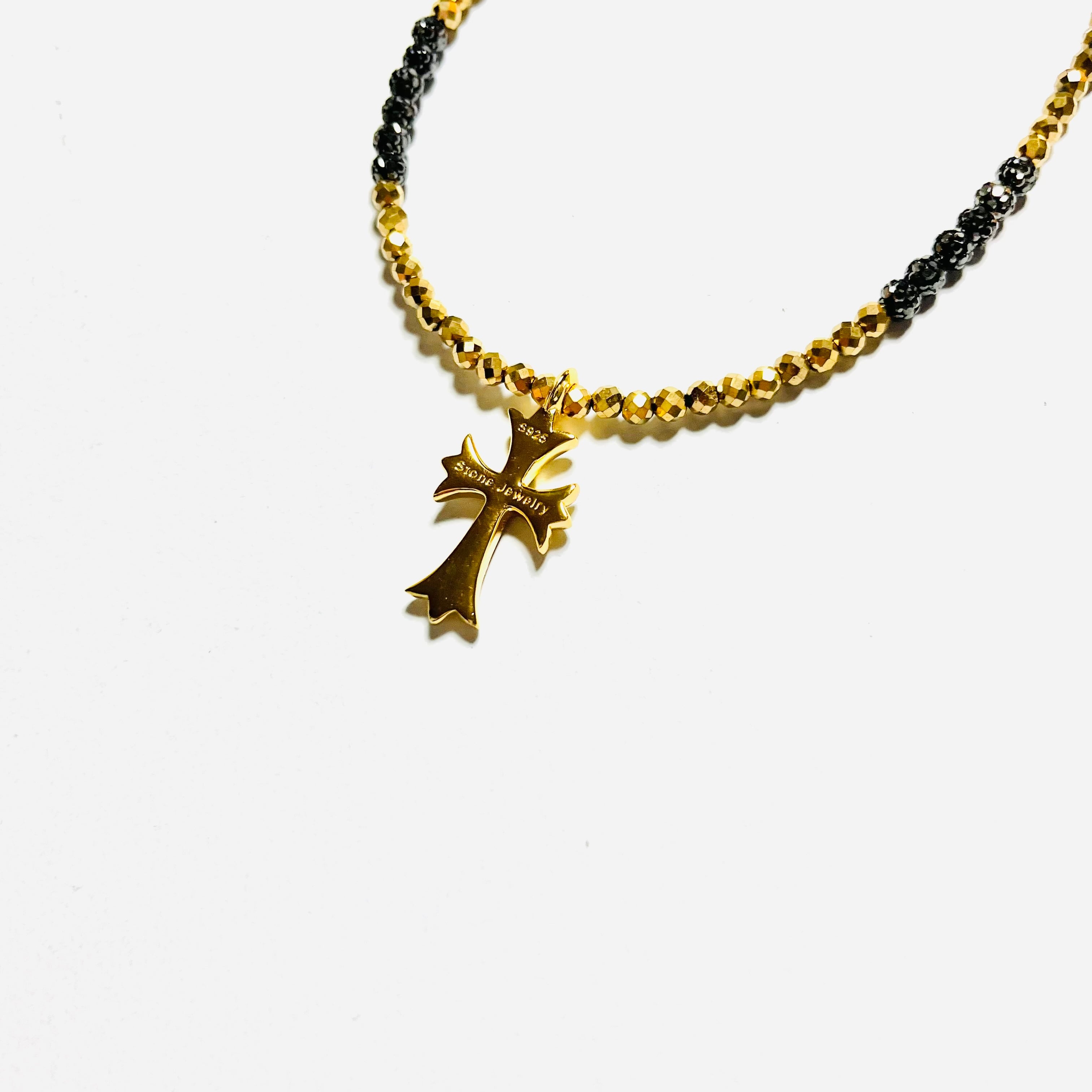 ヘマタイトゴールド＆ブラック混合ネックレス | StoneJewelry