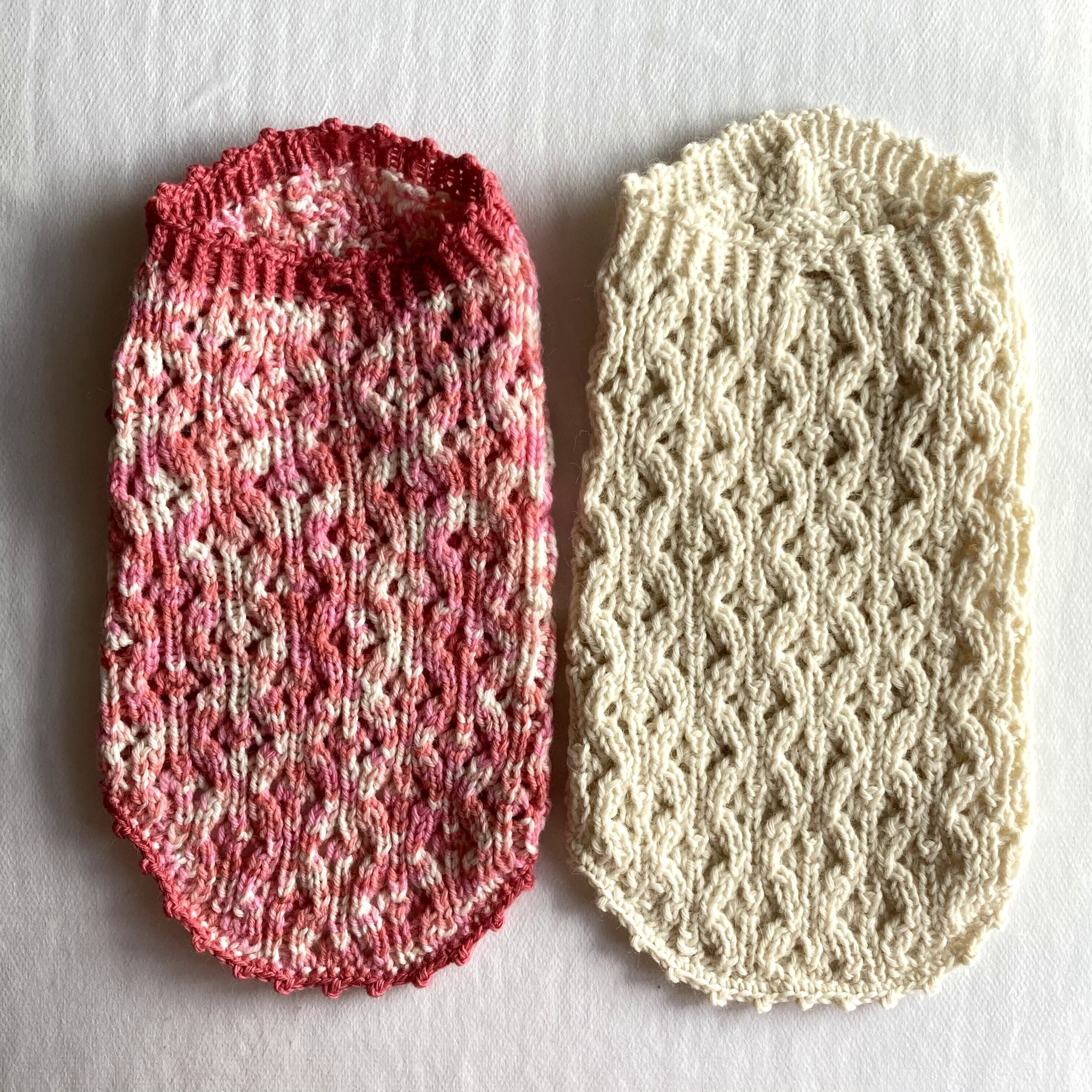 ハンドメイド犬服　ワッフルニットのキャミ　色違い３色　お袖2段レース idwt-ch225.jpg