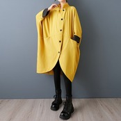 ボタンフロント コクーン ジャケット 60069