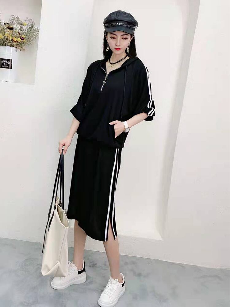 スプリングフード薄手ドレス 大きめサイズ 春物 ミックスインファッション94896252416