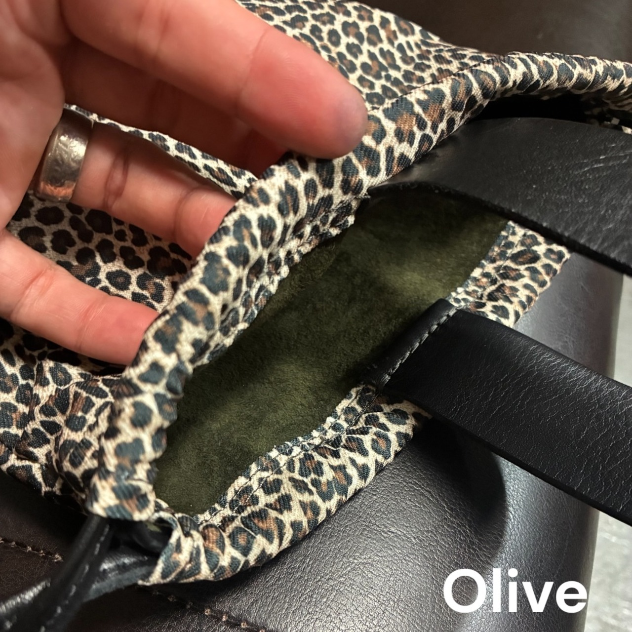 leopard draw bag | OLDSTITCH