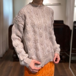 hairy cable knit beige