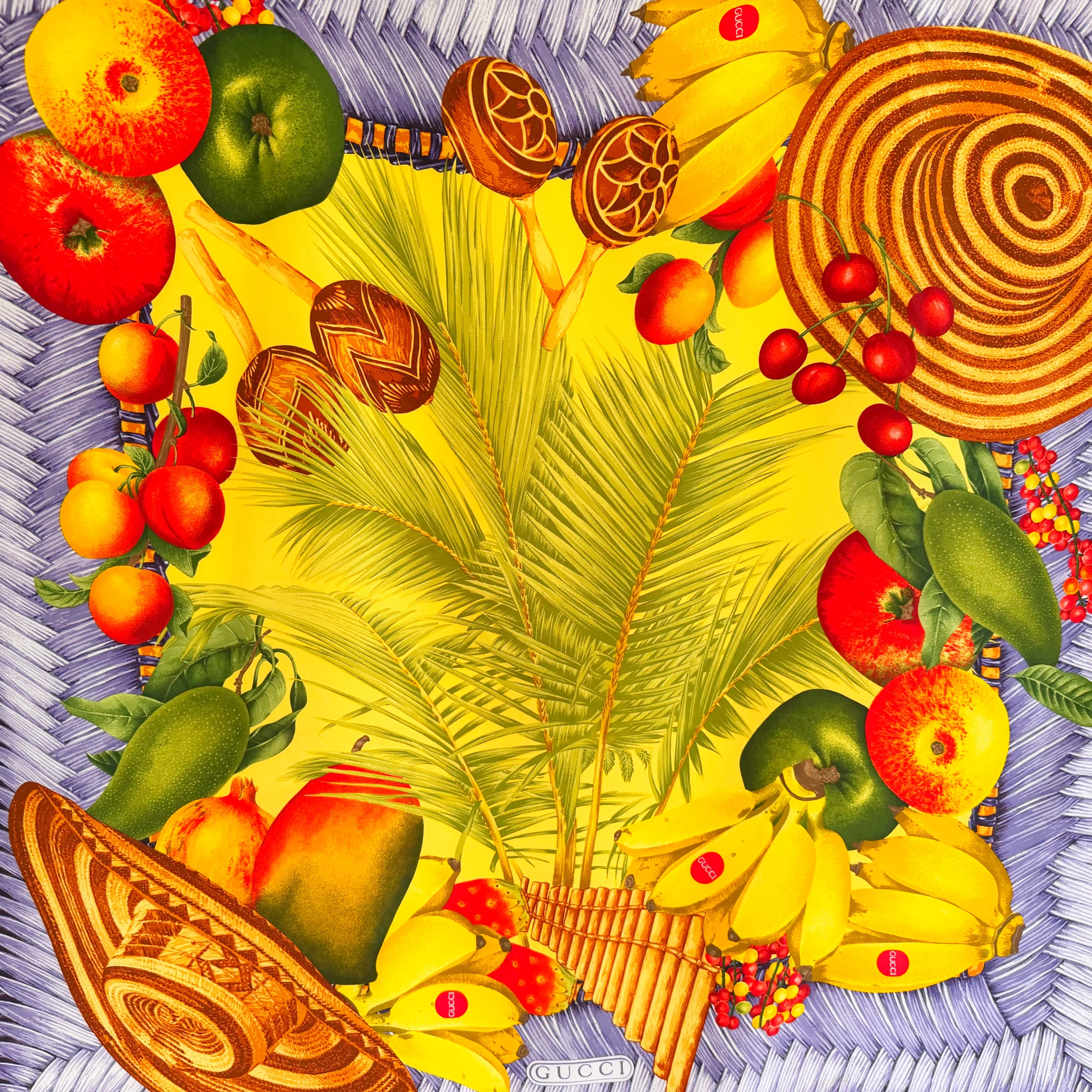 dead stock- GUCCI silk fruits scarf | TOKYO LAMPOON online shop