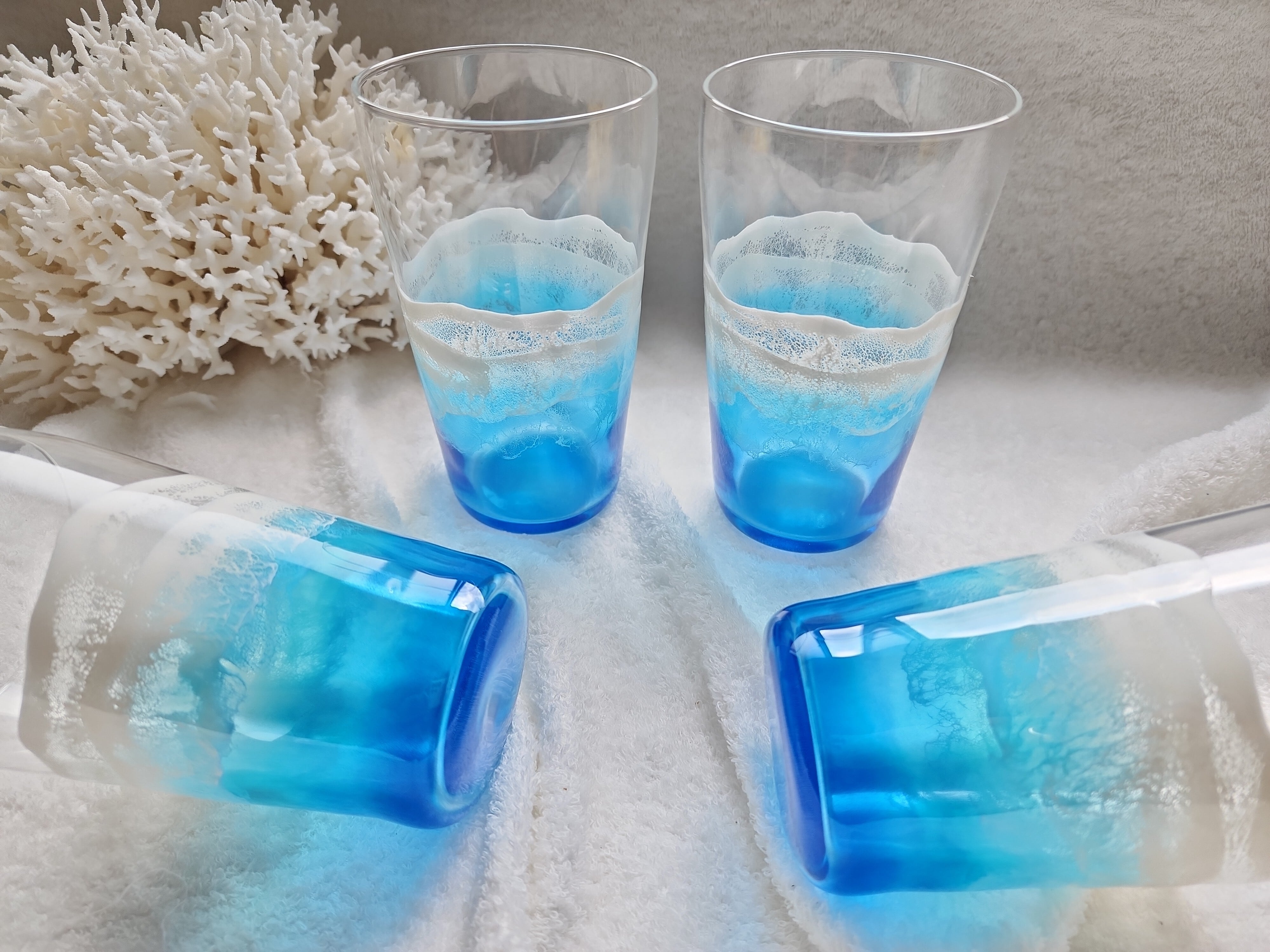 417.オーシャンレジンアート 海のグラスタンブラー